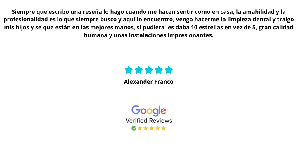 Testimonio de cliente 5 Dentista Zaragoza